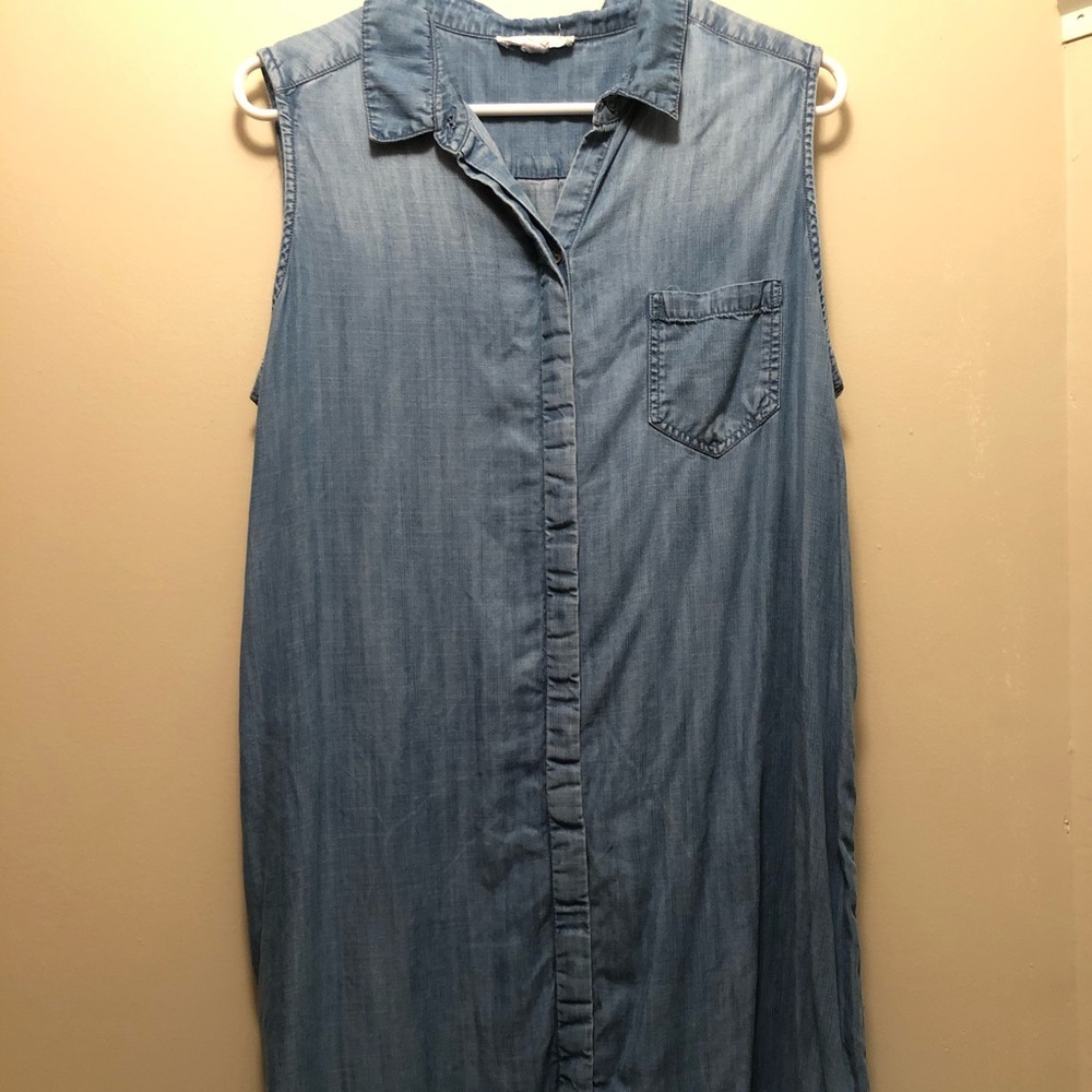 Denim shift dress